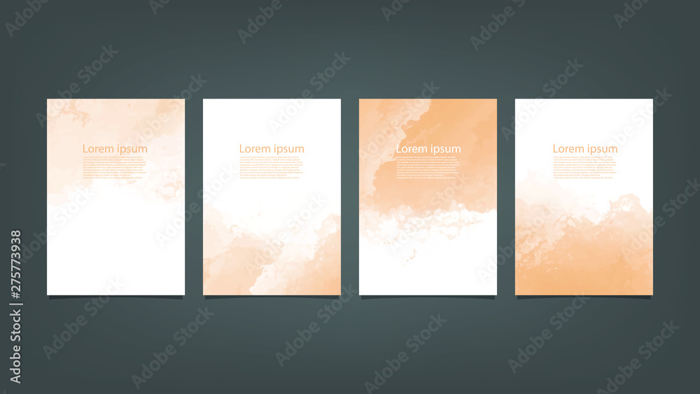 Orange watercolor Brochure template for you design,vector.