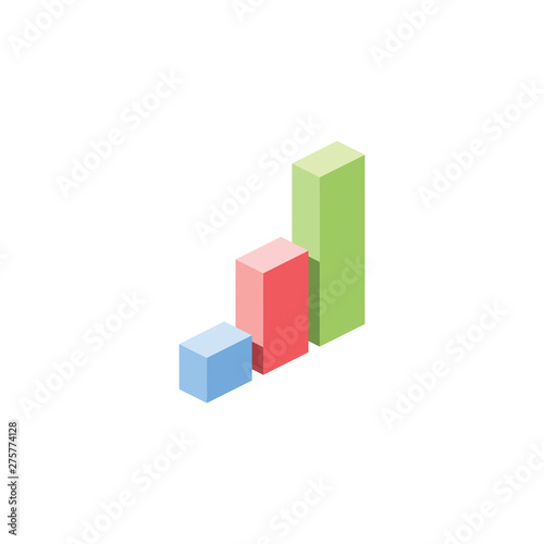 Chart graphic vector 3d isometric color icon new flat style. Creative illustration  idea for infographics.