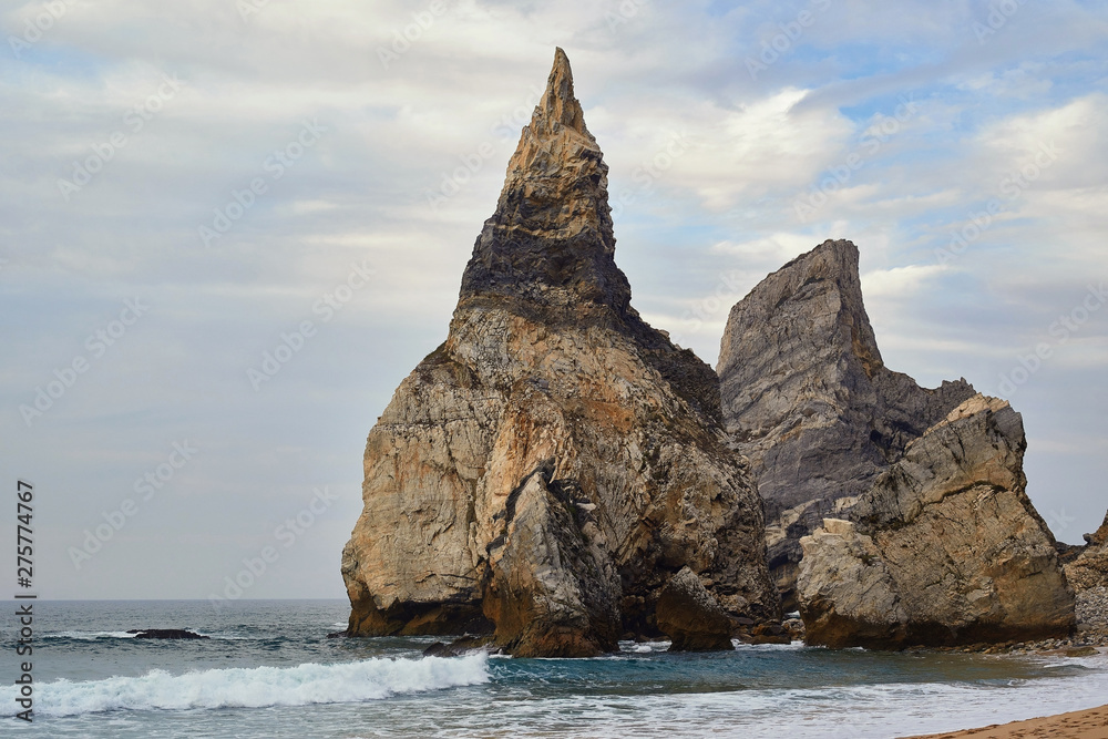 big rock near ocean, Cabo da Roca, Portugal