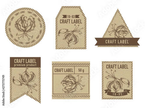 Craft labels with gloriosa photo