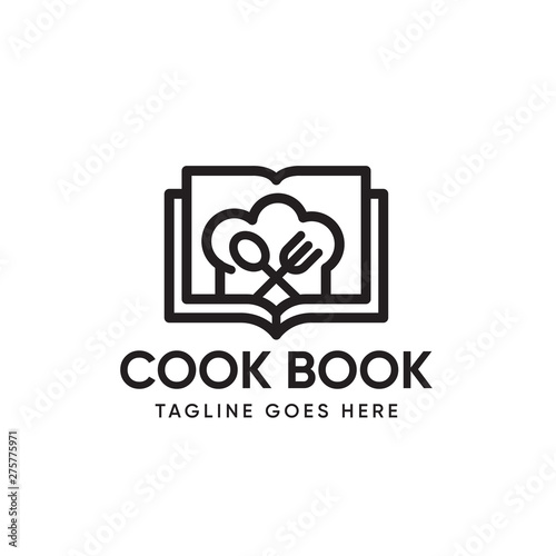 Recipe Book Logo design Template-vector