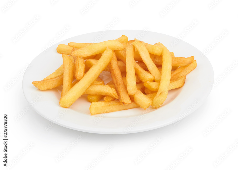 french fries on white