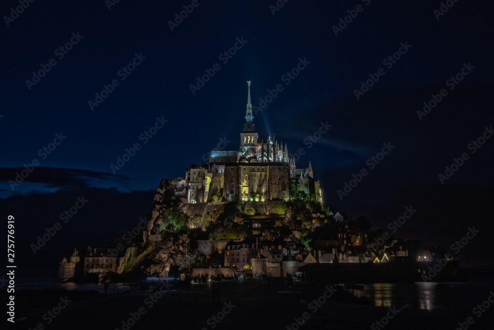 Night view of Mont Saint Michel. France Night view of Mont Saint Michel. France