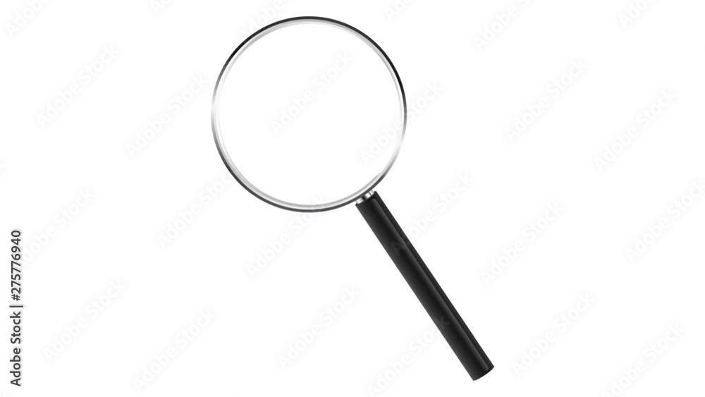 Magnifying glass isolated on white background. 4K Magnifying glass isolated on white background. 4K