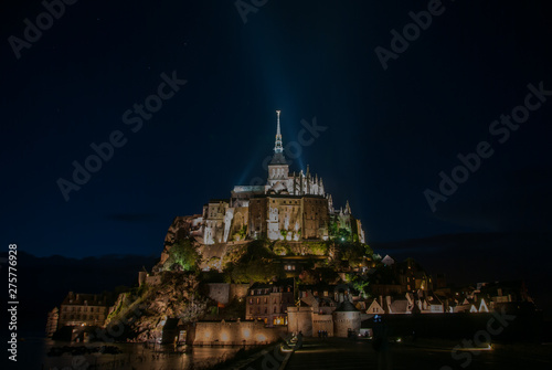 Night view of Mont Saint Michel. France