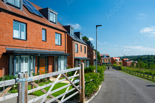 New English Estate with blue sky