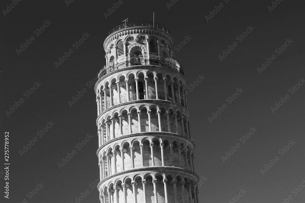Medieval leaning tower of Pisa, Italy