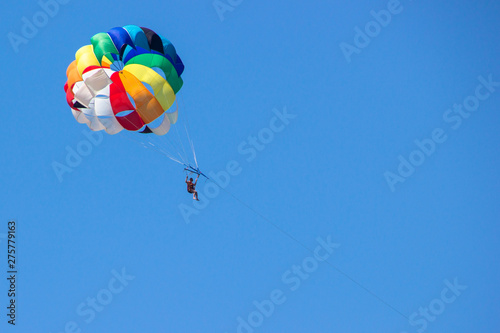 parasailing in the sky