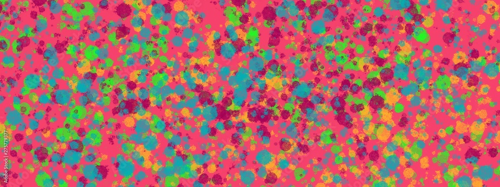Watercolor confetti pattern. Hard painted unique circles. purple scattered dot. and blur background.