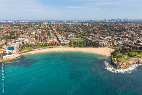 Coogee Beach aerial view Sydney NSW AUstralia