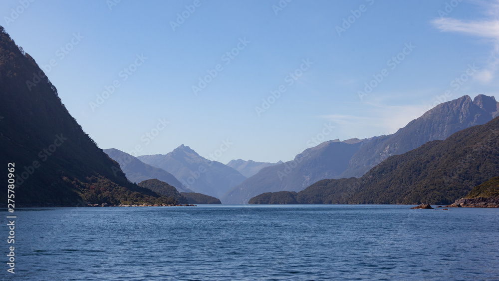 View of Doubtful Sound, from The Tasman Sea, South Island, New Zealand