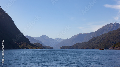 View of Doubtful Sound, from The Tasman Sea, South Island, New Zealand