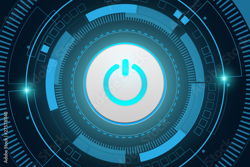 Vector technology power button abstract ,Sci fi futuristic user interface, 