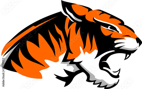 Tiger Side View Mascot