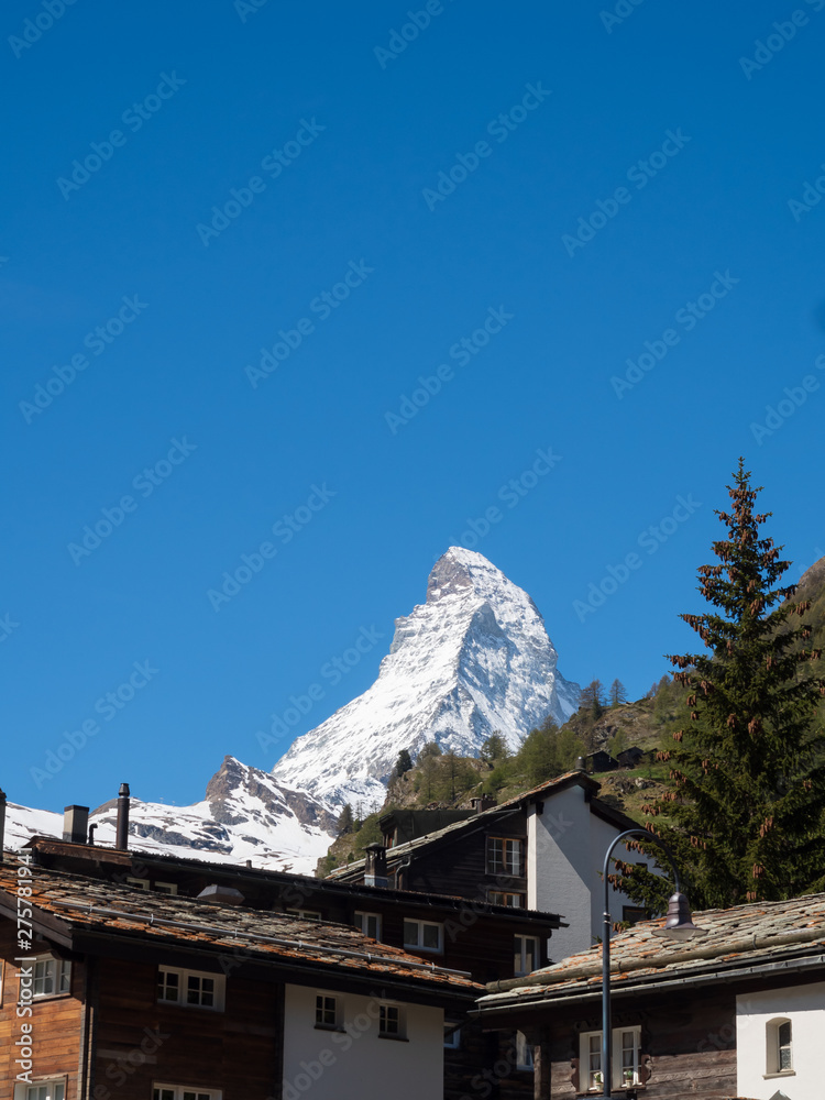 Matterhorn with Zermatt village in forground, Switzerland