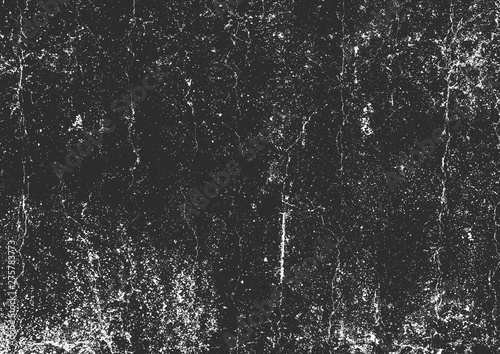 Distress old cracked concrete texture, vector illustration. Black and white grunge background. Stone, asphalt, plaster, marble.