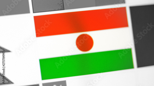 Free Download Niger national flag of country. Niger flag on the display, a digital moire effect. - GFXLoad