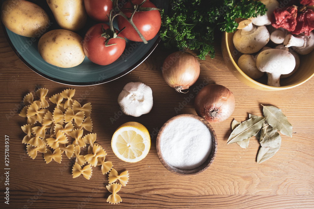 Healthy ingredients, natural food, background Healthy ingredients, natural food, background