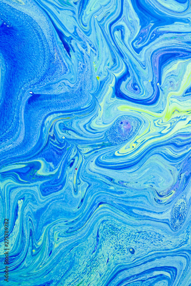 Fototapeta Colorful fluid art, abstract acrylic background,  abstract fluid acrylic painting