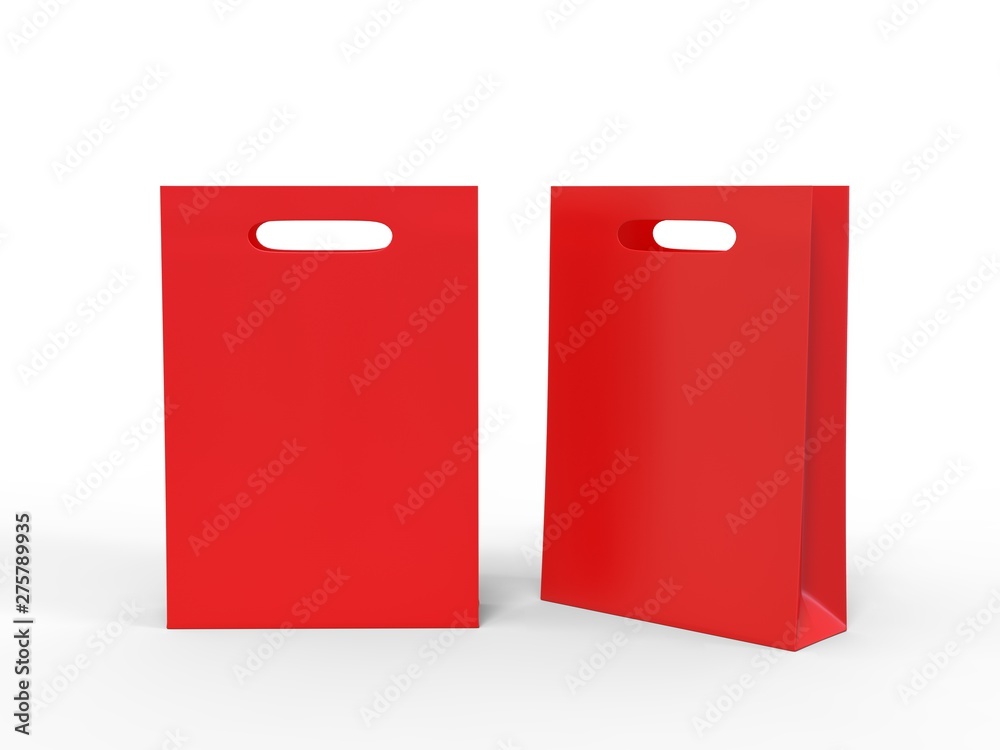 Blank template of shopping Paper Bag 3d illustration for branding design and mock up. Blank template of shopping Paper Bag 3d illustration for branding design and mock up.