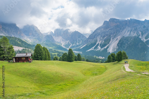View towards Odle mountains from Col raiser in Val Gardena