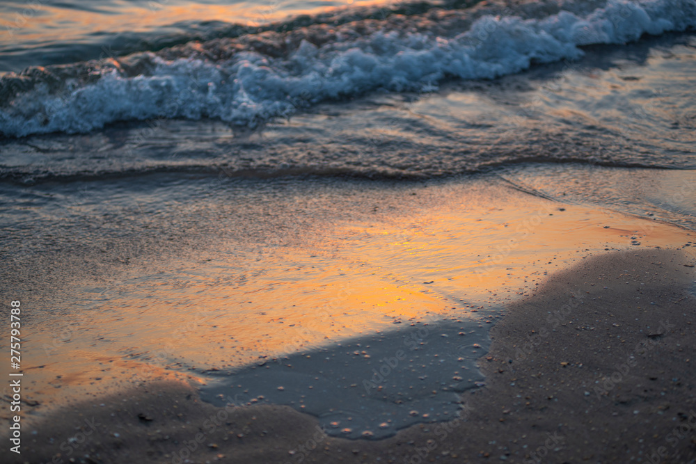 Beautiful ocean surfing wave at sunset beach Beautiful ocean surfing wave at sunset beach