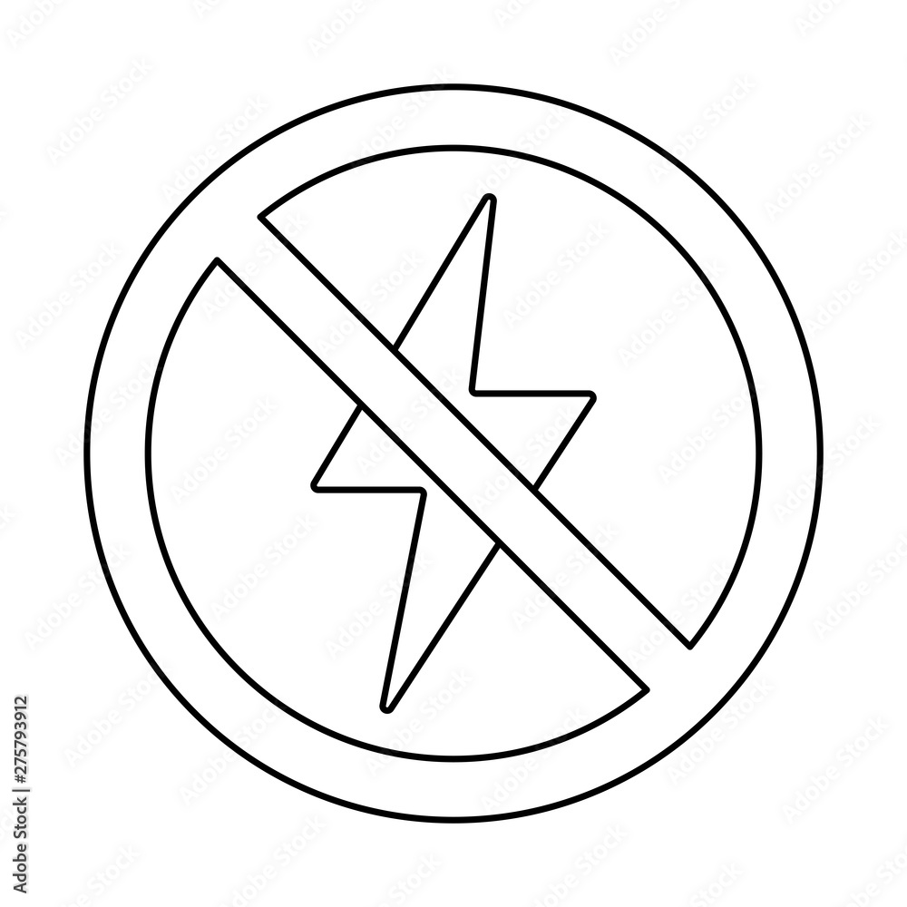No lightning icon. Prohibited sign, symbol, illustration No lightning icon. Prohibited sign, symbol, illustration