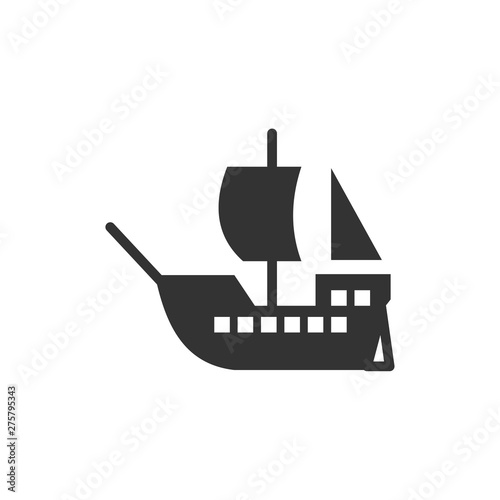 Ship icon template black color editable. Ship symbol vector sign isolated on white background. Simple logo vector illustration for graphic and web design.