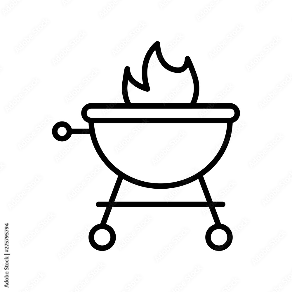 Barbecue grill vector, Summer Holiday related line icon Barbecue grill vector, Summer Holiday related line icon
