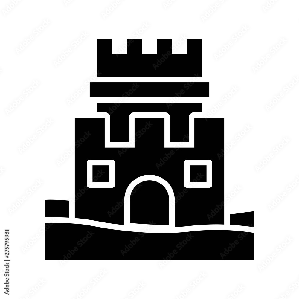 Sand castle vector, Summer Holiday related solid icon Sand castle vector, Summer Holiday related solid icon