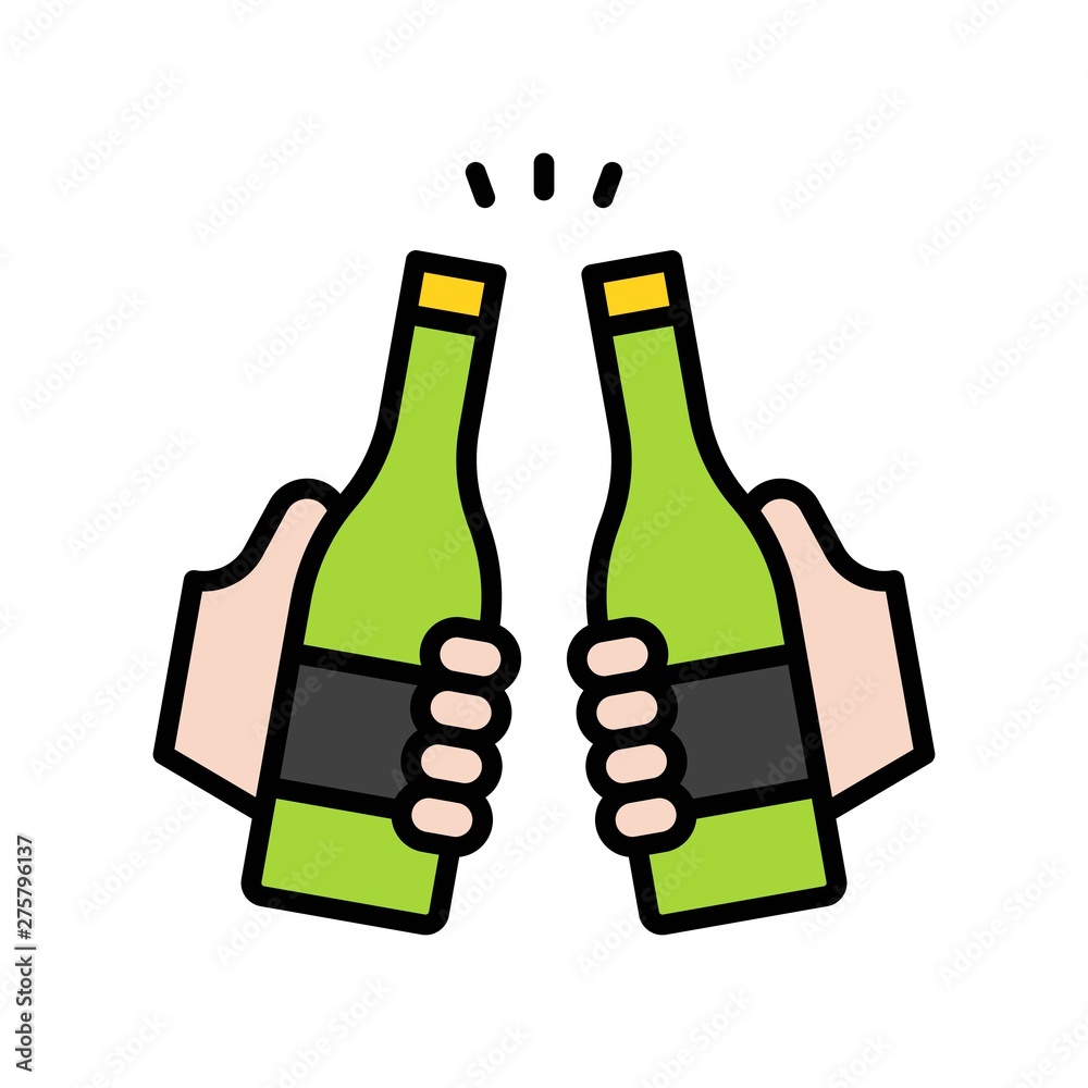 Cheers vector, Summer Holiday related filled icon Cheers vector, Summer Holiday related filled icon