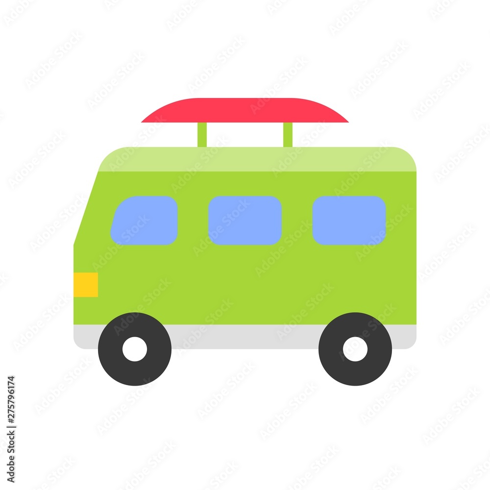 Surf van vector, Summer Holiday related flat icon