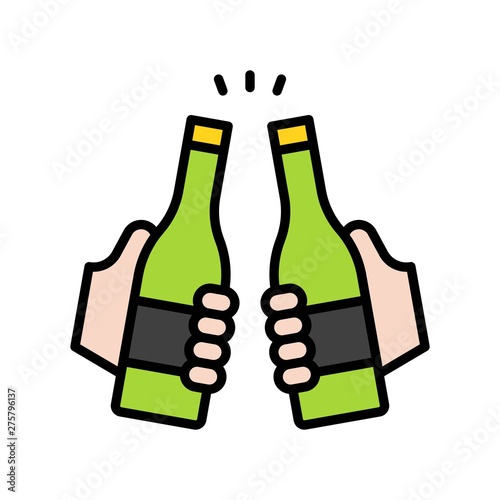 Cheers vector, Summer Holiday related filled icon