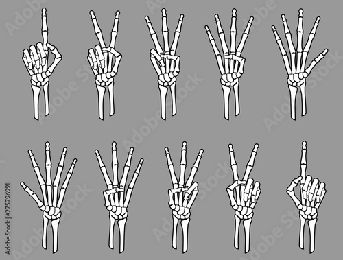 White Skeleton Number Hand Sign