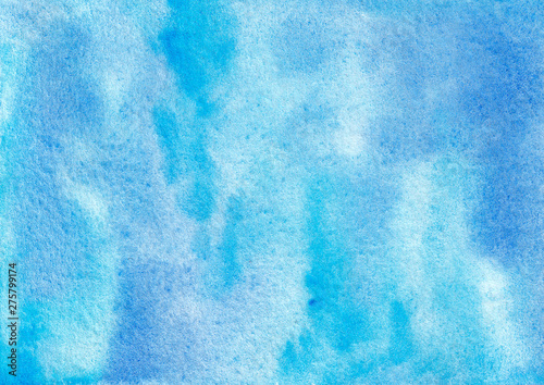 Hand drawn watercolor deep blue abstract background