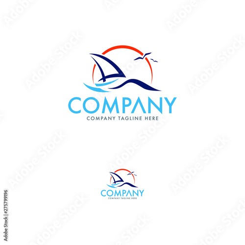 Creative Hotel  Tourism  Yacht  Sail  Sailor and Shipping Logo