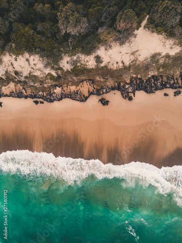 Drone shot of Middle Rock Beach at Lake Cathie, near Port Macquarie on the Mid North Coast, New South Wales, Australia photo