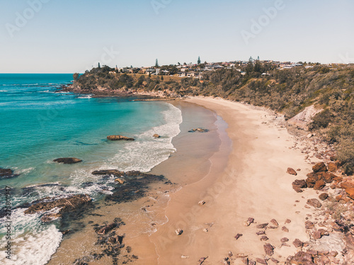 Drone shot of Middle Rock Beach at Lake Cathie, near Port Macquarie on the Mid North Coast, New South Wales, Australia © Nick
