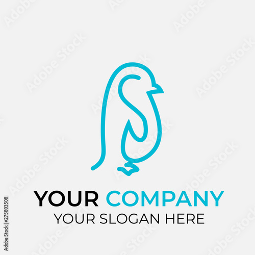 animal logo design with line art style on white background