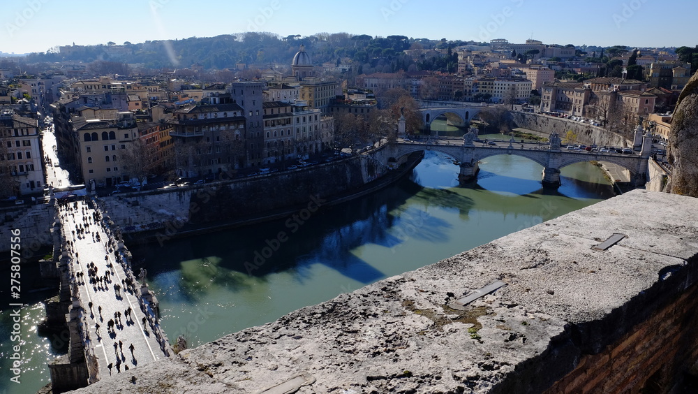 Rome Roma panorama cityscape Tiber Tevere bridges 