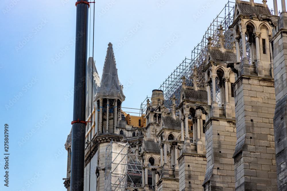 Cath drale Notre-Dame de Paris construction and refurbishment rebuild work ongoing after 2019 fire