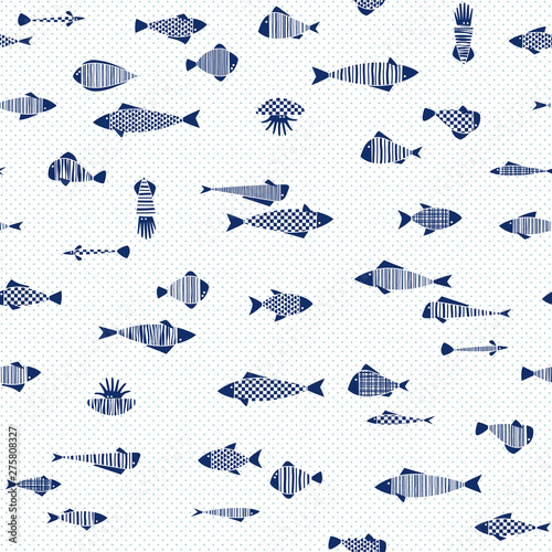 Pattern of the fish of a pretty graphic design,