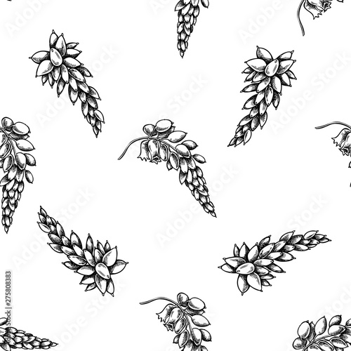 Seamless pattern with black and white ginger