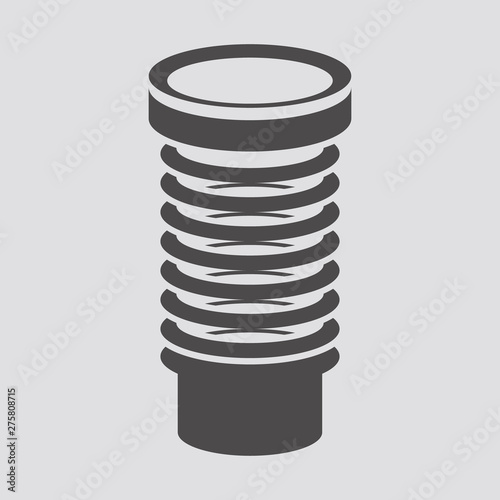 Corrugated pipe for toilet icon in flat style.Vector illustration.