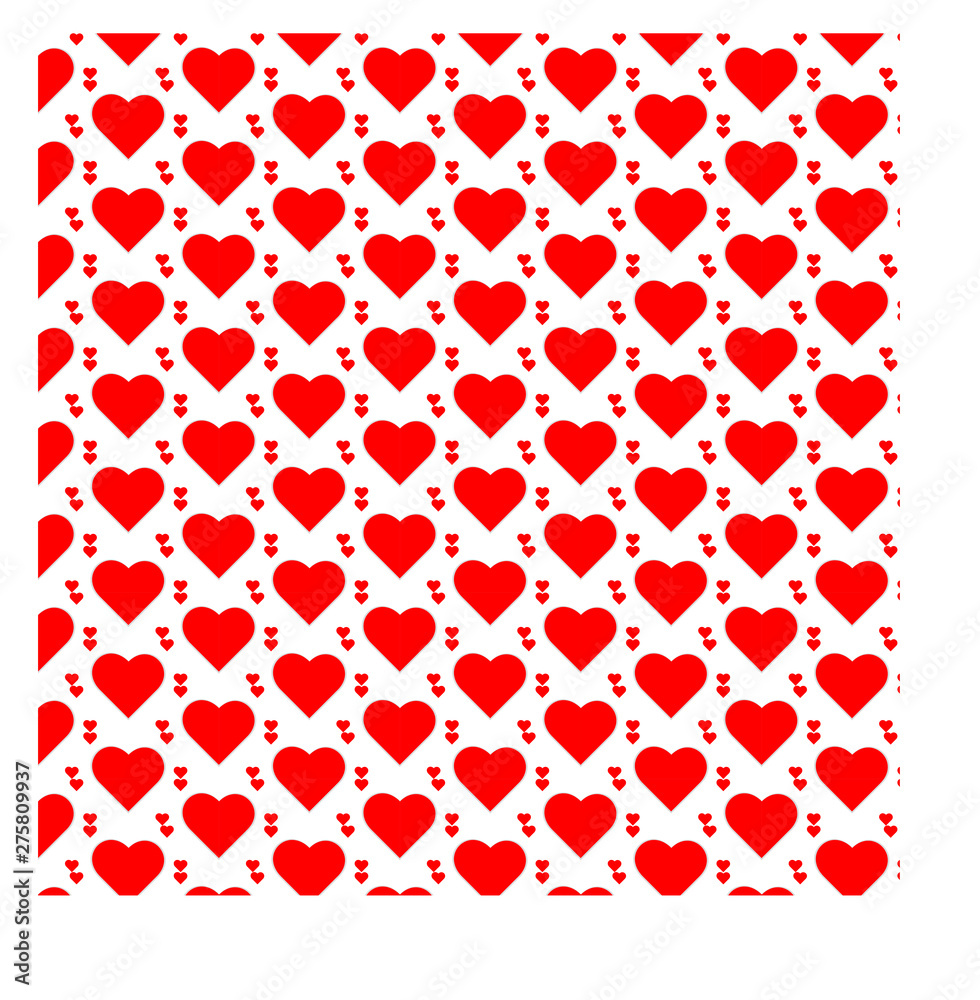 Red heart shape on a seamless white background Abstract vector with elegant style Red heart shape on a seamless white background Abstract vector with elegant style
