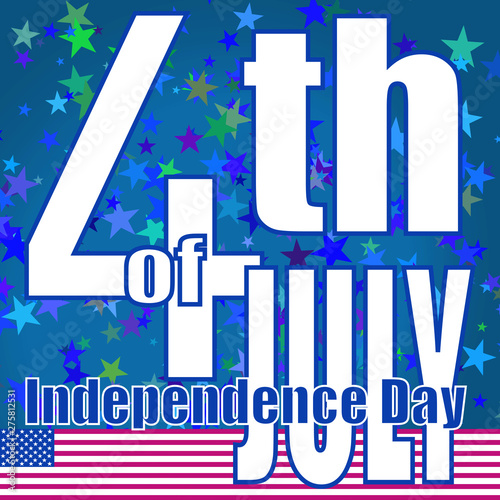 gradient mesh background with  vector stars all over. 4th of July, Independence Day, Columbus day, American flag. photo