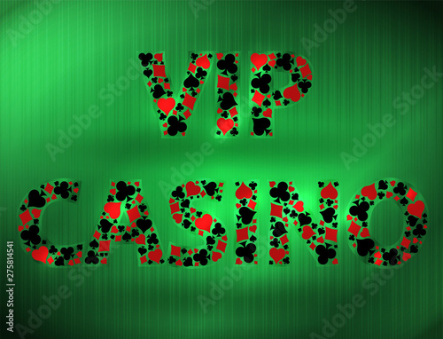 Vip Casino card with poker elements, vector illustration