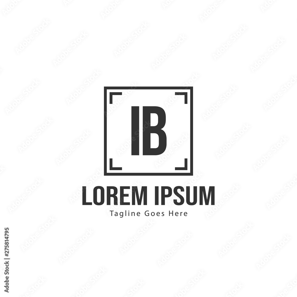 Initial IB logo template with modern frame. Minimalist IB letter logo vector illustration Initial IB logo template with modern frame. Minimalist IB letter logo vector illustration