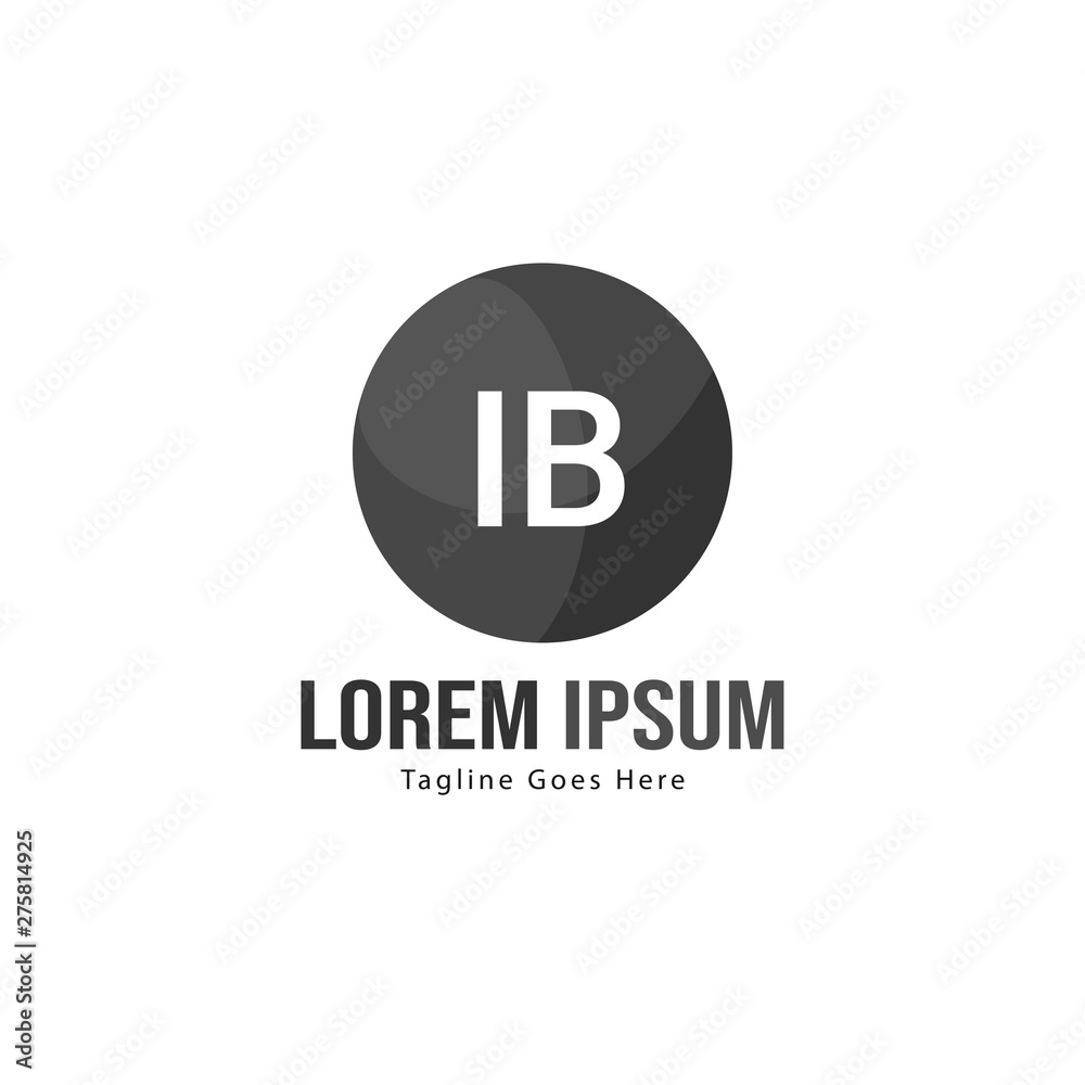 Initial IB logo template with modern frame. Minimalist IB letter logo vector illustration Initial IB logo template with modern frame. Minimalist IB letter logo vector illustration