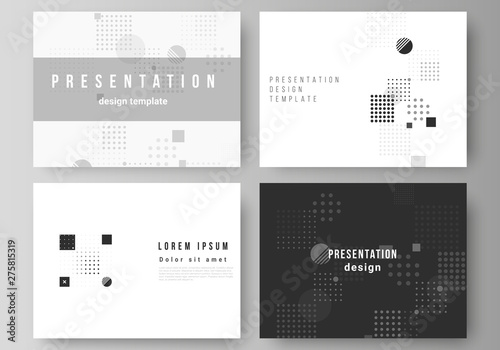 The minimalistic abstract vector illustration of the editable layout of the presentation slides design business templates. Abstract vector background with fluid geometric shapes.